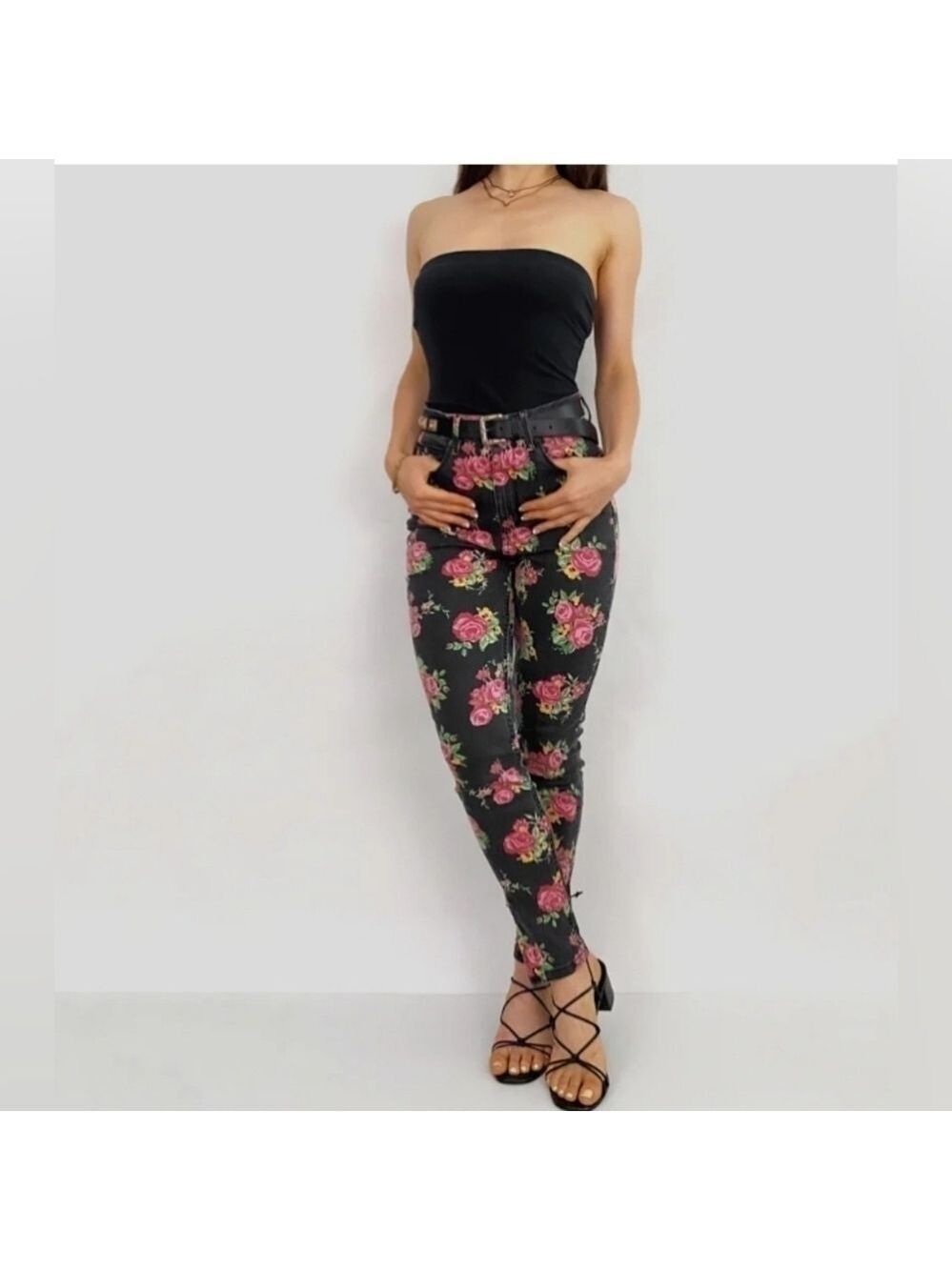 Guess Jeans Rose High Rise Vintage Inspired Jeans with Ankle Zipper